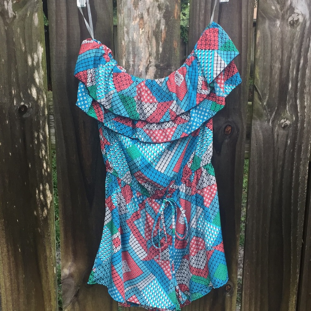 Ezra Strapless Printed Romper Size Medium NWT